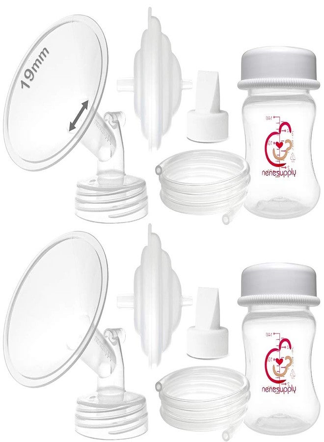 نينس سابلاي قطع غيار مضخة نينيسبلاي المتوافقة مع مضخة الثدي سبيكترا S2 S1 9 بلس، بديلة لقطع غيار مضخة سبيكترا S2، ملحقات، شفة 19 مم، صمام على شكل منقار البط، أنابيب، زجاجات شفط، واقي من التدفق العكسي - Image 1